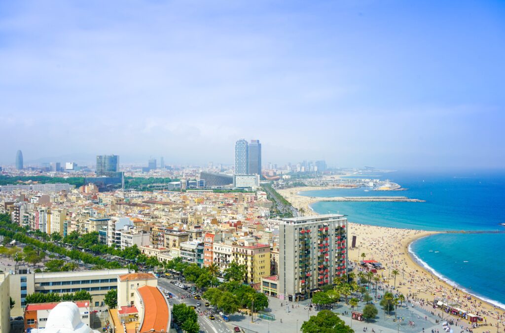 Arial photo of Barcelona coast by Enes.