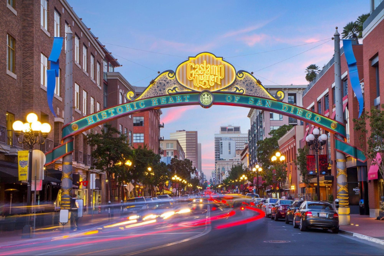 Gaslamp District City Lights and Sign