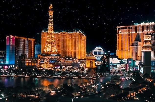 Las Vegas strip skyline at night