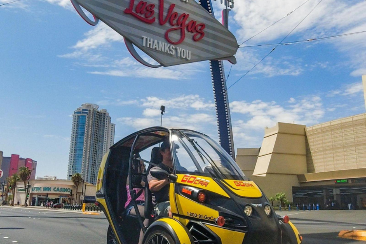 GoCar under a Las Vegas Sign