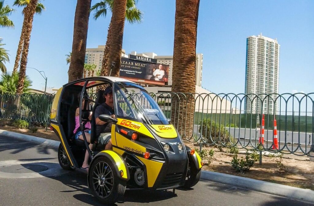 GoCar in Las Vegas, Parked next to palm trees